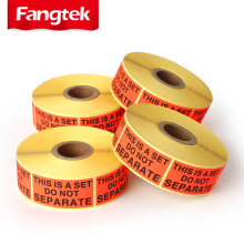 This Is A Set Do Not Separate Labels 500/roll 1" x 2" Red Fluorescent Warning Label